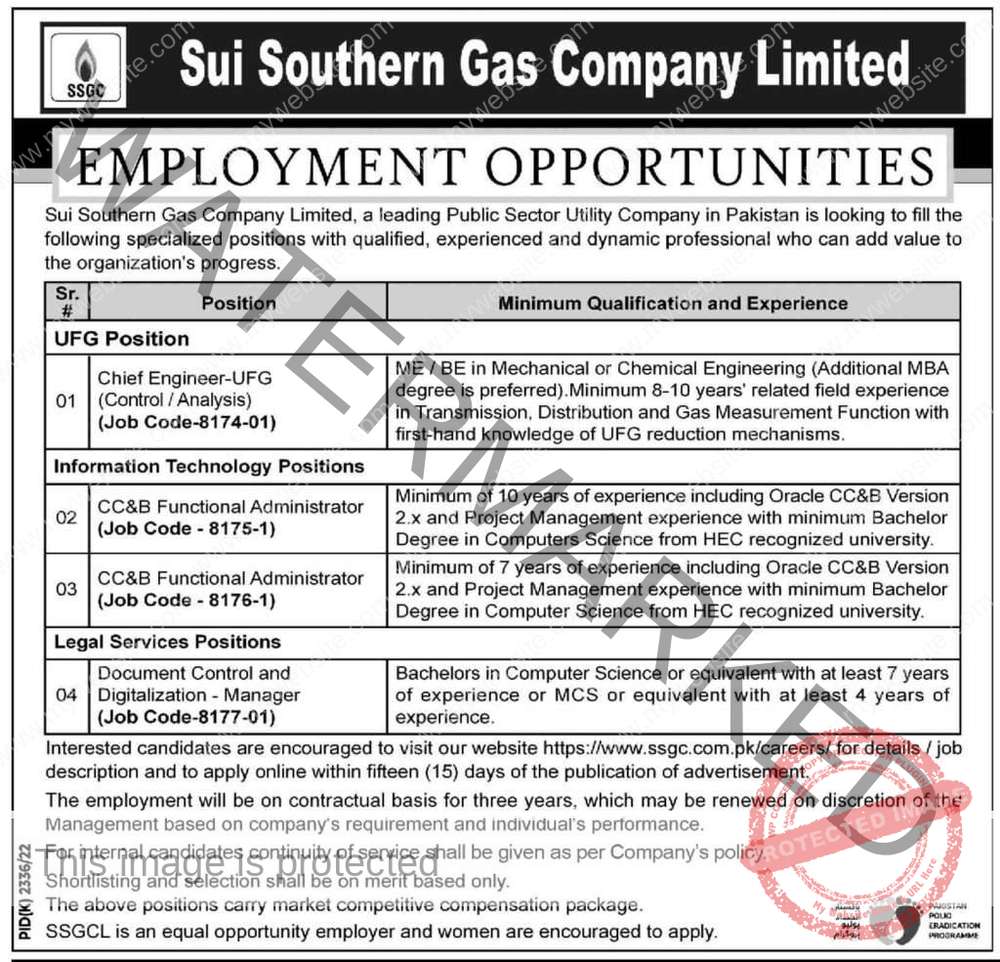 Sui Southern Gas Company Jobs 2 Sui Southern Gas Company Jobs