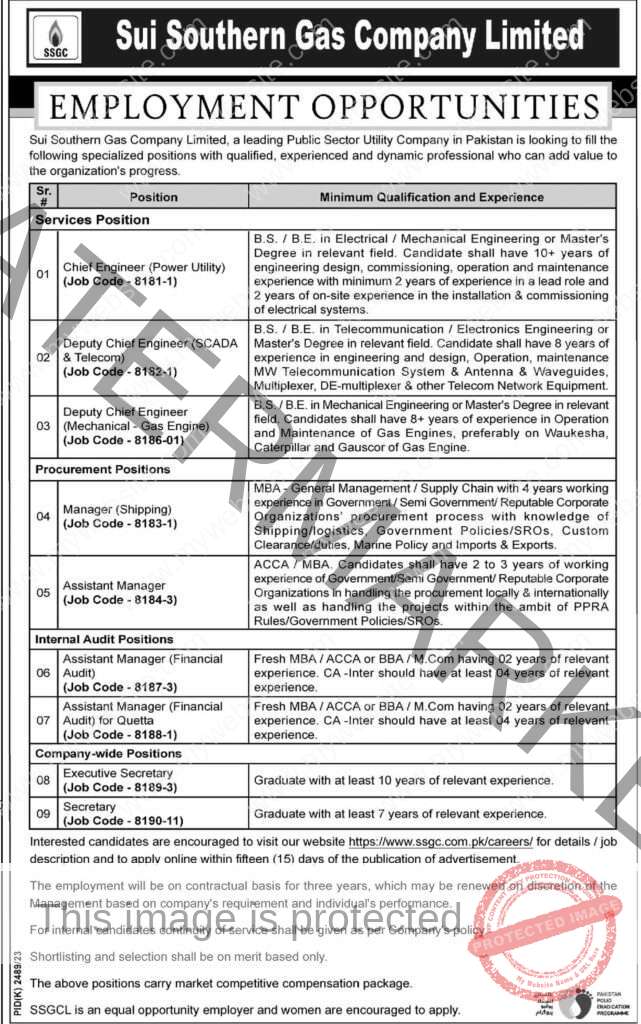 Sui Southern Gas Company SSGC Jobs 2 Sui Southern Gas Company SSGC Jobs