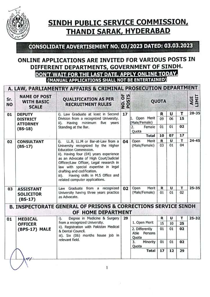 Sindh Public Services Commission Jobs
