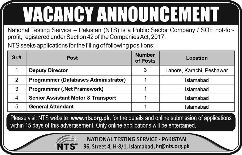 Nts Latest Vacant Positions