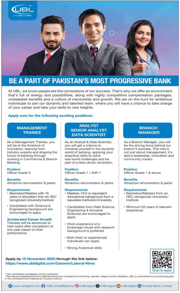 Ubl Bank Jobs