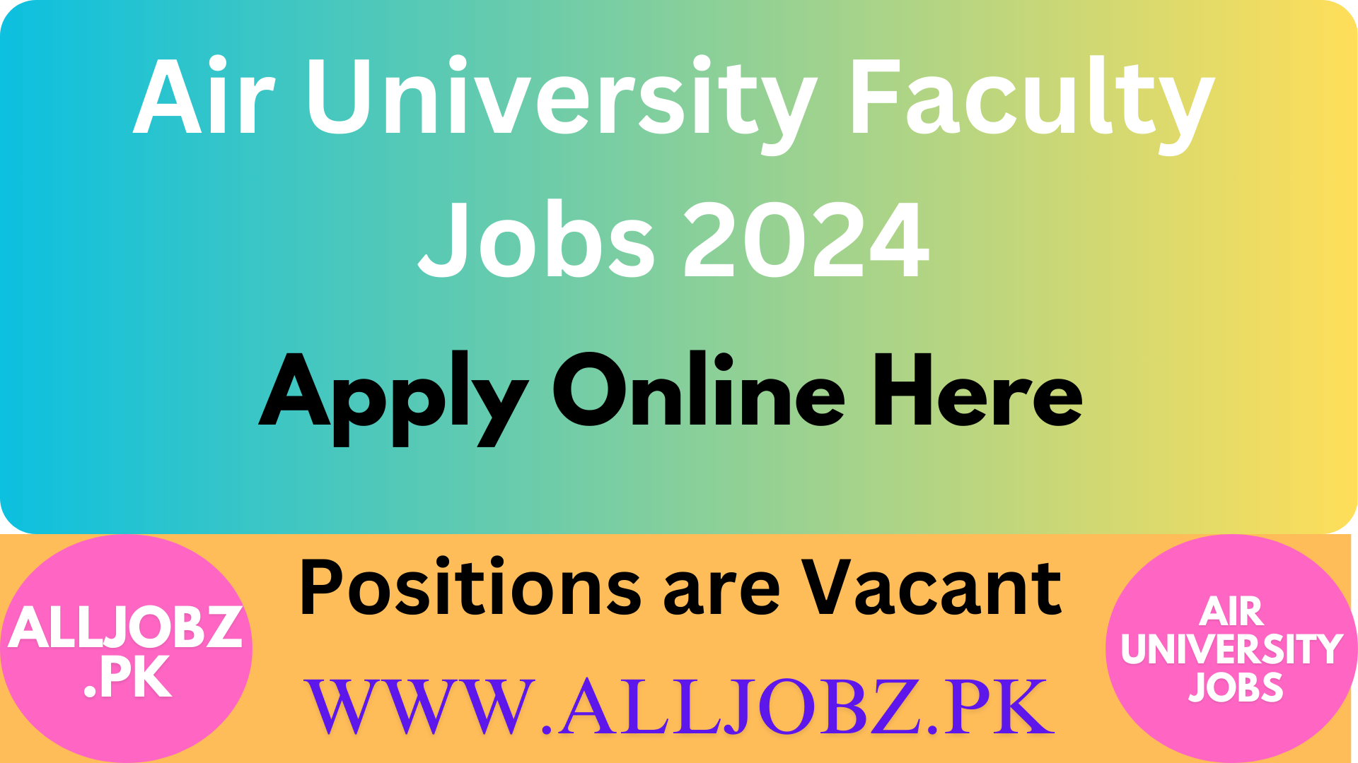 Air University Faculty Jobs Pakistan