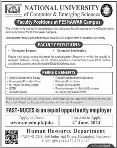 Fast University Peshawar Jobs 2024 Online Apply