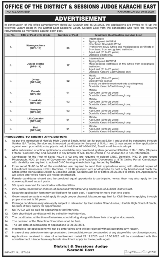 Office Of The District And Sessions Judge Karachi East Jobs 2024 Online, Office Of The District And Sessions Judge Karachi East Jobs 2024 Result, District And Session Court Jobs 2024, District And Session Court Jobs Application Form, Office Of The District And Sessions Judge Karachi East Jobs 2024 Last, District And Session Court Karachi East Jobs, District And Session Court Karachi Jobs 2024, Sindh High Court Jobs 2024