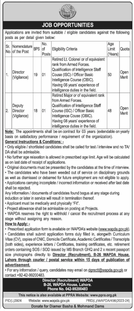 WAPDA Jobs 2024 For Director and Deputy Director of Vigilance 2 Wapda jobs 2024 for director and deputy director of vigilance, Wapda jobs 2024 for director and deputy director of vigilance last, Wapda jobs 2024 for director and deputy director of vigilance date, WAPDA job Online Apply 2024, Wapda Jobs Faisalabad 2024, WAPDA Naib Qasid Jobs 2024, Wapda Jobs 2024 Multan, Wapda jobs 2024 Sindh, Wapda jobs 2024 Islamabad, WAPDA Jobs 2024 Last date, WAPDA Jobs 2024 Apply Online, WAPDA Jobs 2024 for Female, WAPDA Application Form Download 2024, WAPDA Jobs 2024 Online Apply Sindh, WAPDA Jobs 2024 Matric Base,