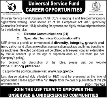 Career Opportunities At Universal Service Fund Usf, Universal Service Fund Usf Jobs Salary, Universal Service Fund Usf Jobs In Pakistan, Universal Service Fund Usf Jobs Karachi, Career Opportunities At Universal Service Fund Usf In Pakistan, Career Opportunities At Universal Service Fund Usf Karachi, Universal Service Fund Pakistan,
Usf Jobs, Usf Org Pk Career, Universal Service Fund Jobs 2024,
