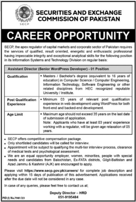 Latest Securities And Exchange Commission Of Pakistan Jobs, Career Opportunity At Securities And Exchange Commission Of Pakistan, Latest Securities And Exchange Commission Of Pakistan Jobs Online Apply, Latest Securities And Exchange Commission Of Pakistan Jobs 2024, Secp Registered Companies List
Secp Jobs, Securities And Exchange Commission Of Pakistan Jobs Apply Online Securities And Exchange Commission Jobs Salary Details, Securities And Exchange Commission Jobs In Pakistan, Secp Login, Secp Registered Companies Job List,