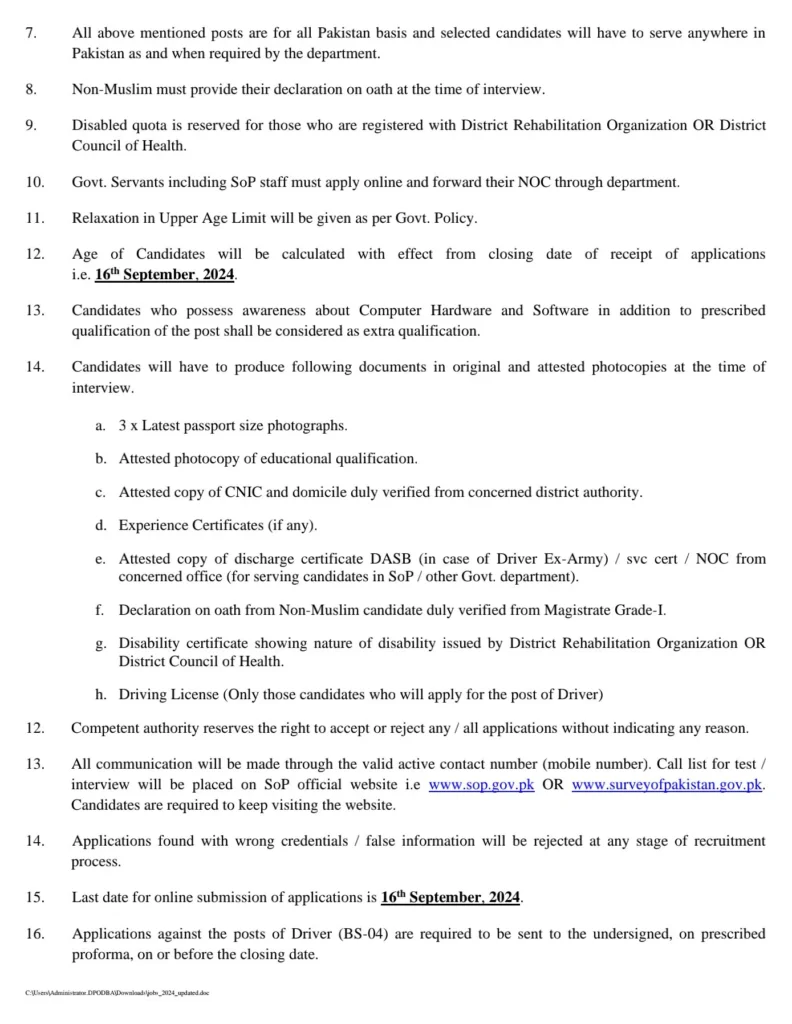 Latest Job Opportunities at Survey of Pakistan 2024 3 Latest Job Opportunities at Survey of Pakistan