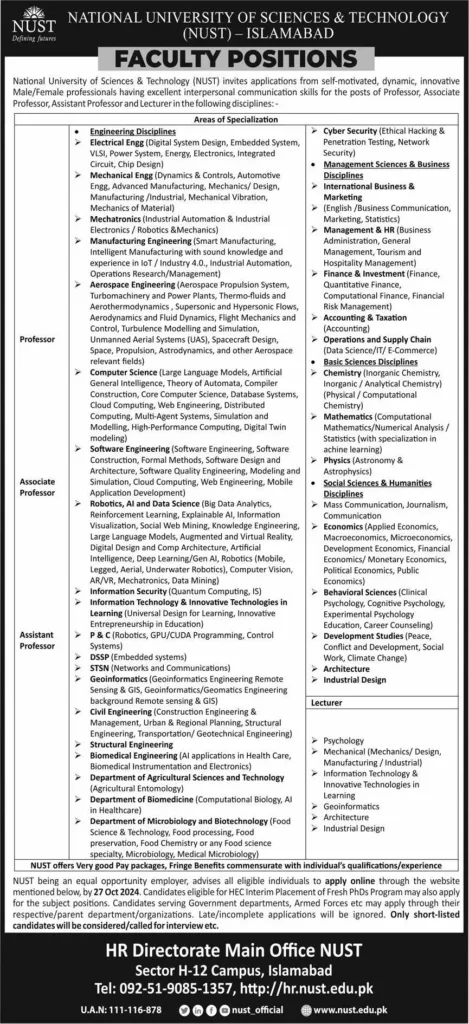 Latest Posts at National University of Sciences and Technology NUST 2024 2 Latest Posts at National University of Sciences and Technology NUST
