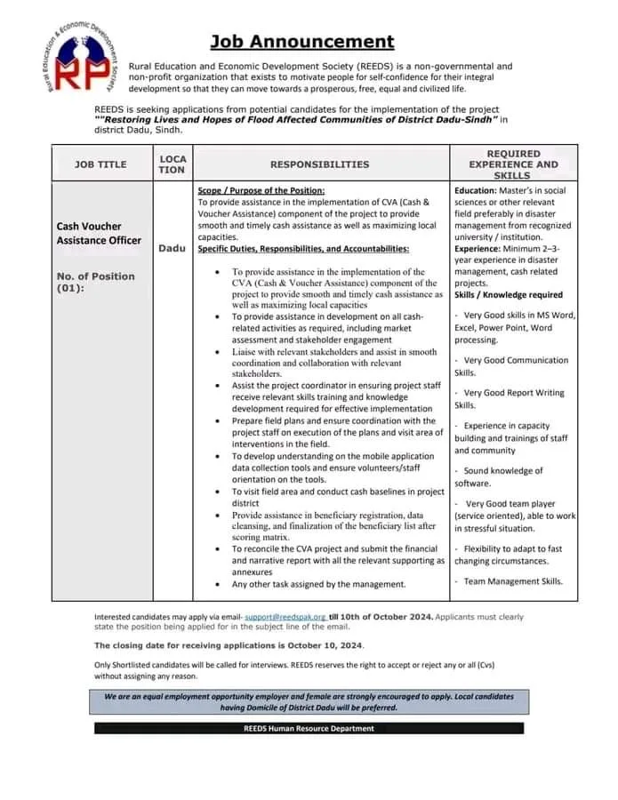 Latest Rural Education and Economic Society NGO Jobs 2024 2 Latest Rural Education and Economic Society NGO Jobs