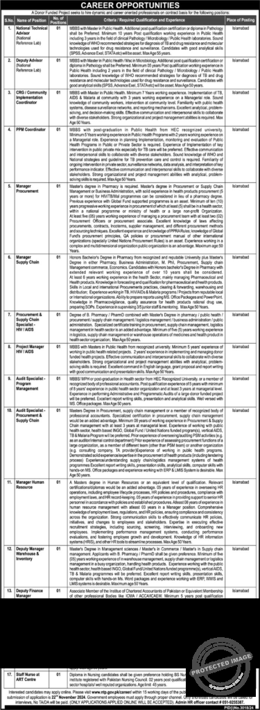 Latest National TB Control Program NTP New Jobs 2024 2 Latest National TB Control Program NTP New Jobs 2024