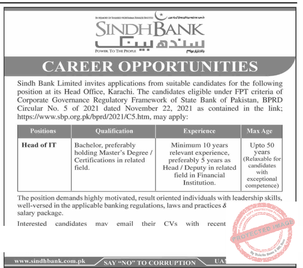 Latest Sindh Bank Limited Today Career Job Positions 2024 2 Latest Sindh Bank Limited Today Career Job Positions