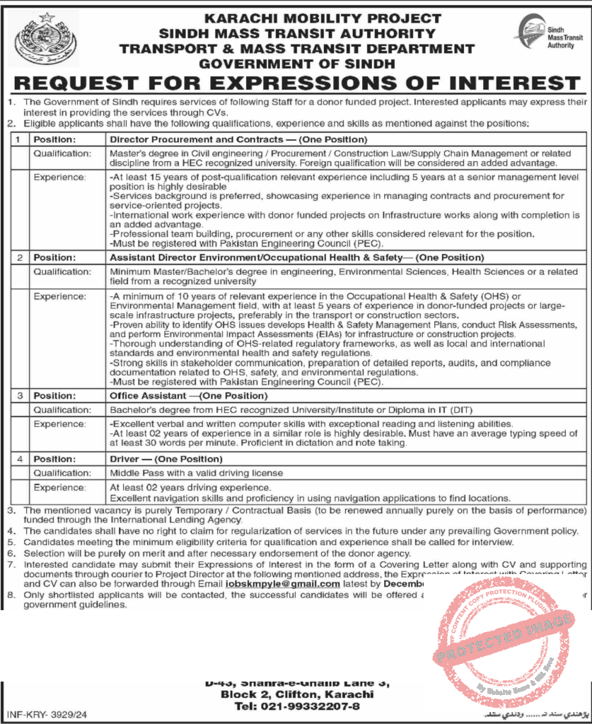 Today Sindh Mass Transit Authority Mobility Project Jobs 2024 2 Today Sindh Mass Transit Authority Mobility Project Jobs