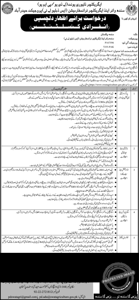 Today Job Positions at Sindh Water Agriculture Transformation 2025 2 Today Job Positions at Sindh Water Agriculture Transformation 2025
